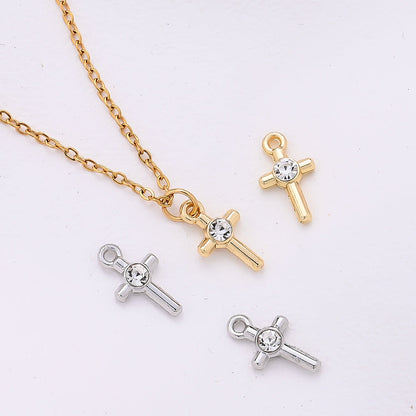 Rhinestone Cross Pendant Charms