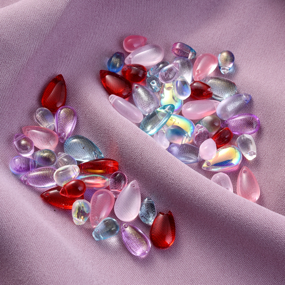 Mixed Water Drop Glass Spacer Beads
