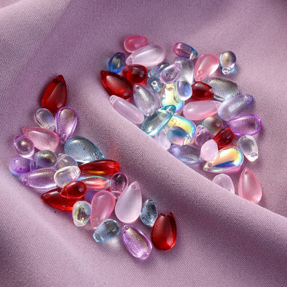 Mixed Water Drop Glass Spacer Beads