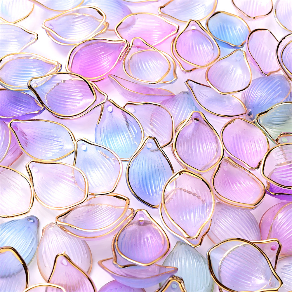 50pcs/set 15x22mm Fashion Petal Beads