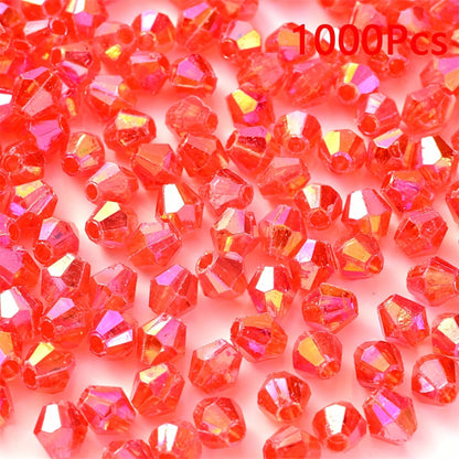 1000pcs 4mm Shiny Acrylic Faceted Beads