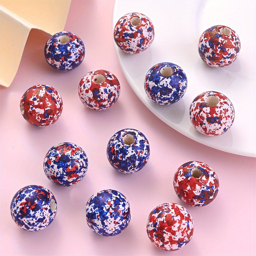 10PCS 16mm Multicolor Round Wooden Bead Set