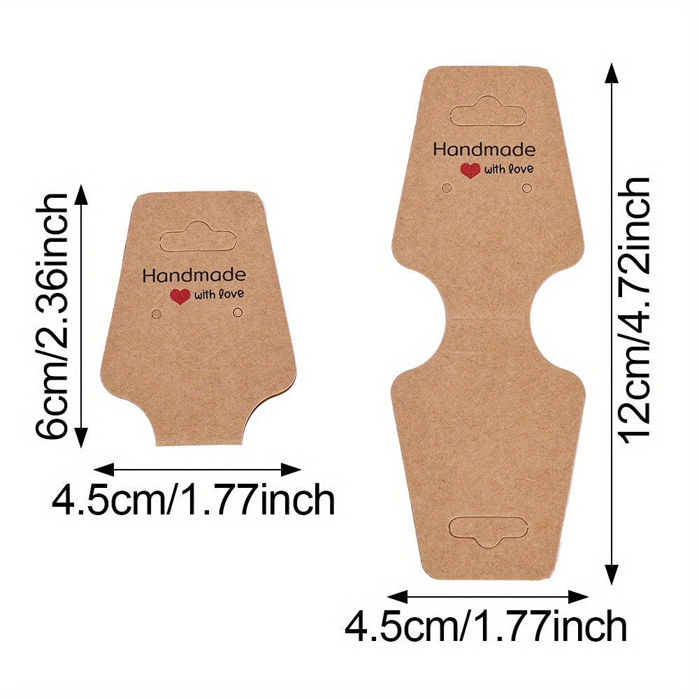 100-Piece Kraft Paper Jewelry Display Cards