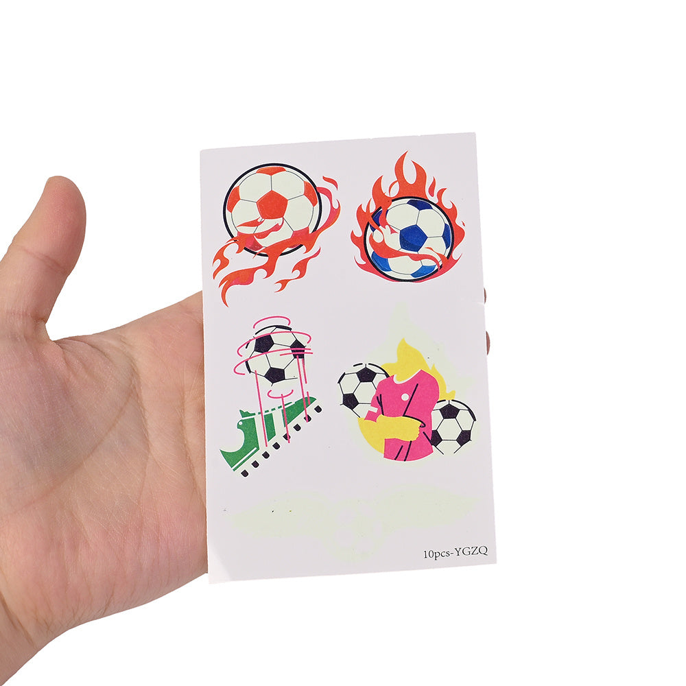 10-Piece Glow-in-the-Dark Soccer Temporary Tattoos