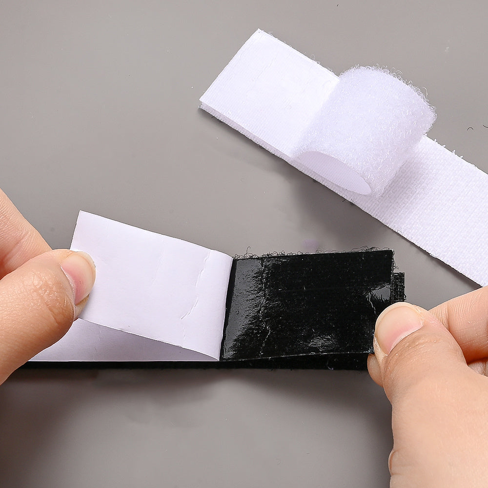 10-Pair 60/100 mm Double-Sided Adhesive Nylon Hook & Loop Tape
