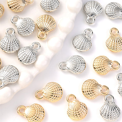 Gold and Silver CCB Shell Pendant Beads