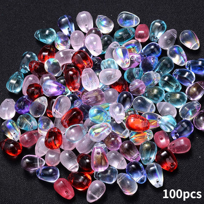 Mixed Water Drop Glass Spacer Beads