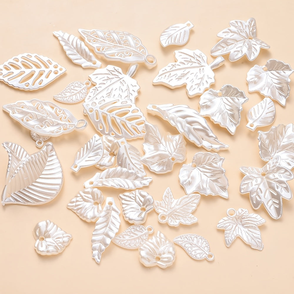 White Leaf Acrylic Beads