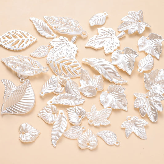 White Leaf Acrylic Beads