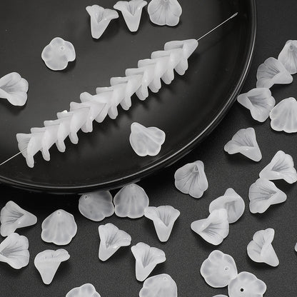 White Acrylic Horn Flower Beads