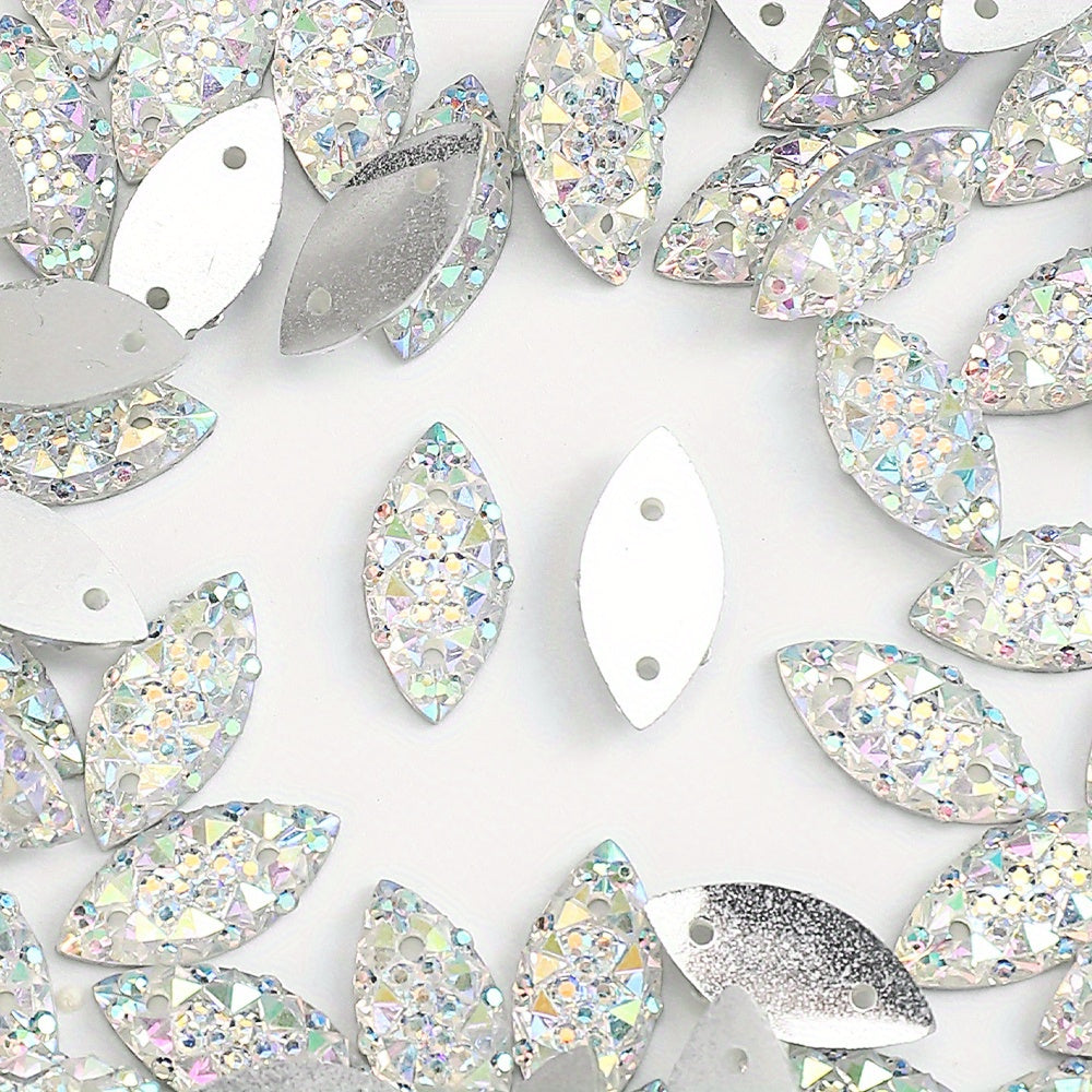 White Oval Double Face Resin Patches