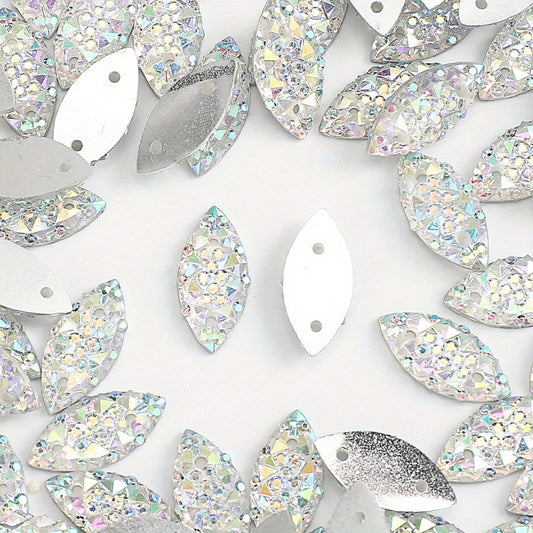 White Oval Double Face Resin Patches