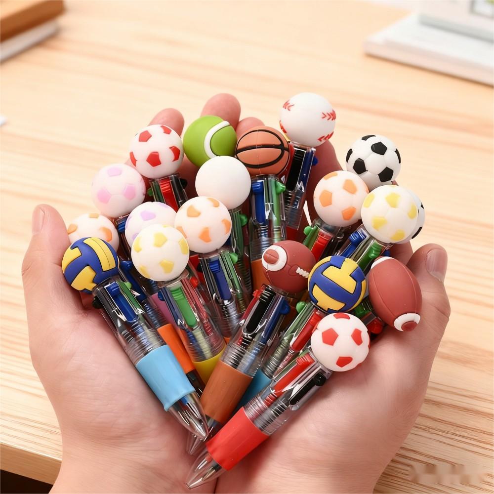 15PCS 4-Color Mini Sports Ball Retractable Pen Set