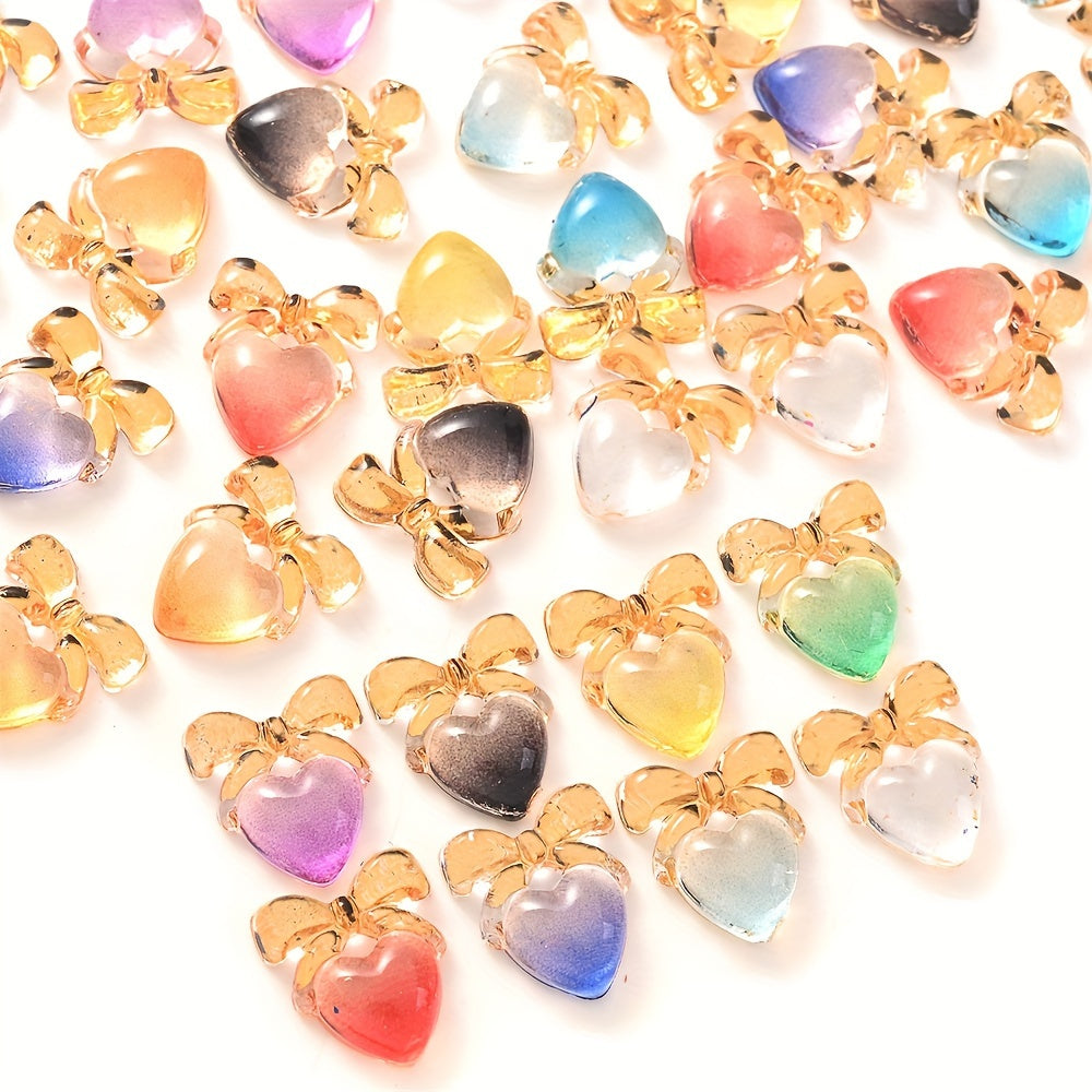 Heart Bow Acrylic Beads