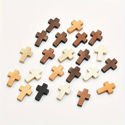 Natural Wood Cross Charms