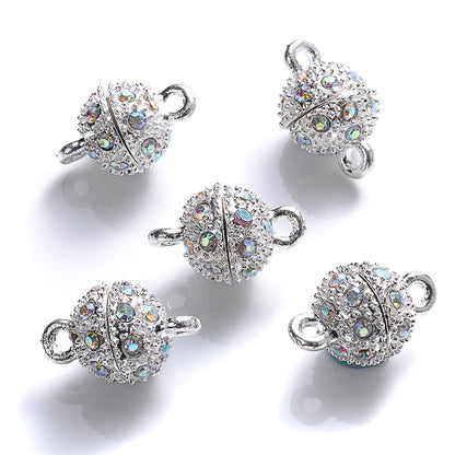 5 Pairs 14×8mm Rhinestone Magnetic Jewelry Clasps
