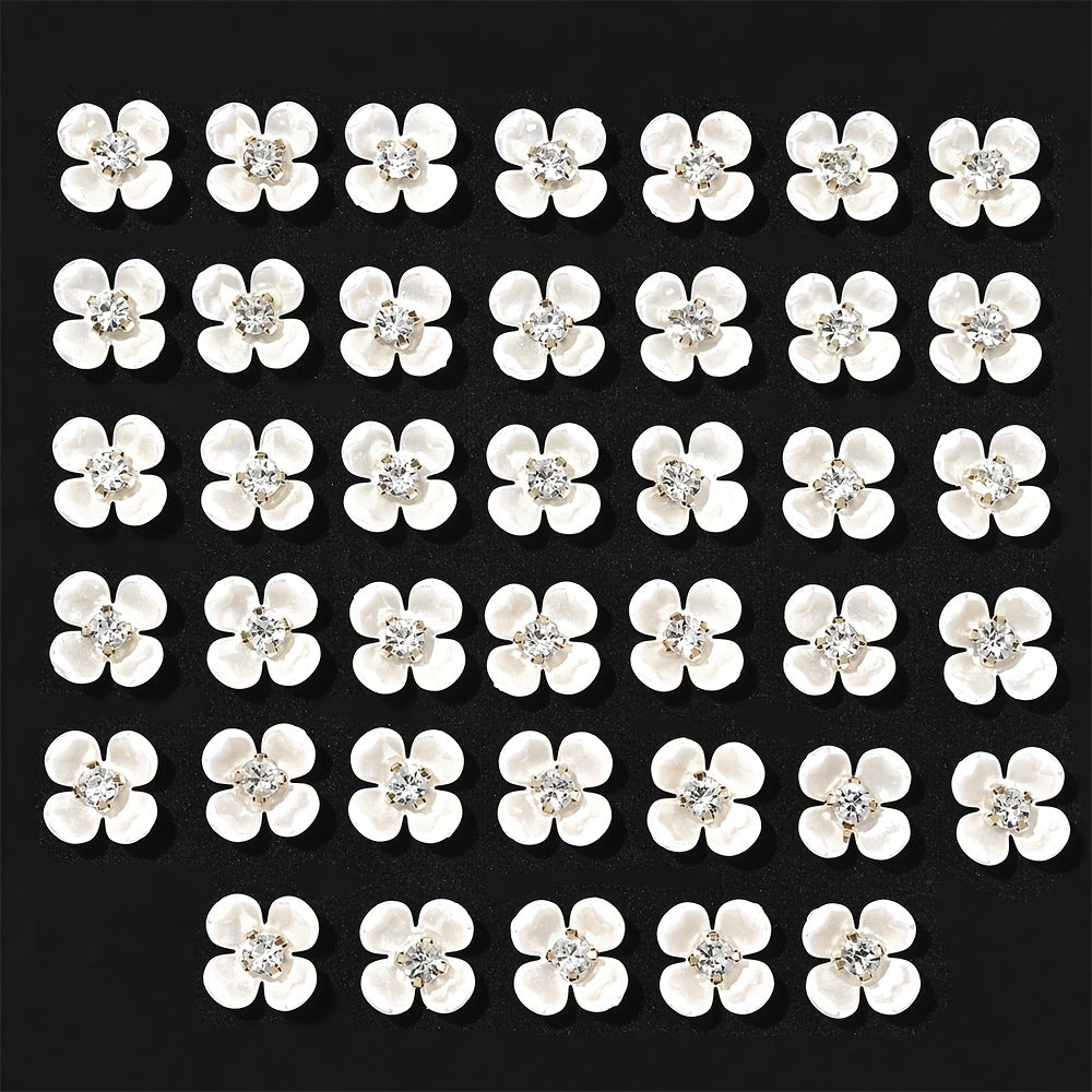 Petal Rhinestone Flower Flatback Beads