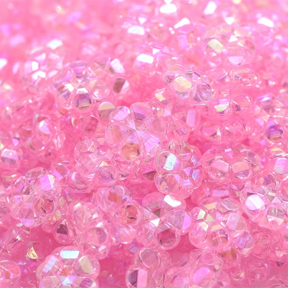 Multicolor AB Shiny Flower Acrylic Beads