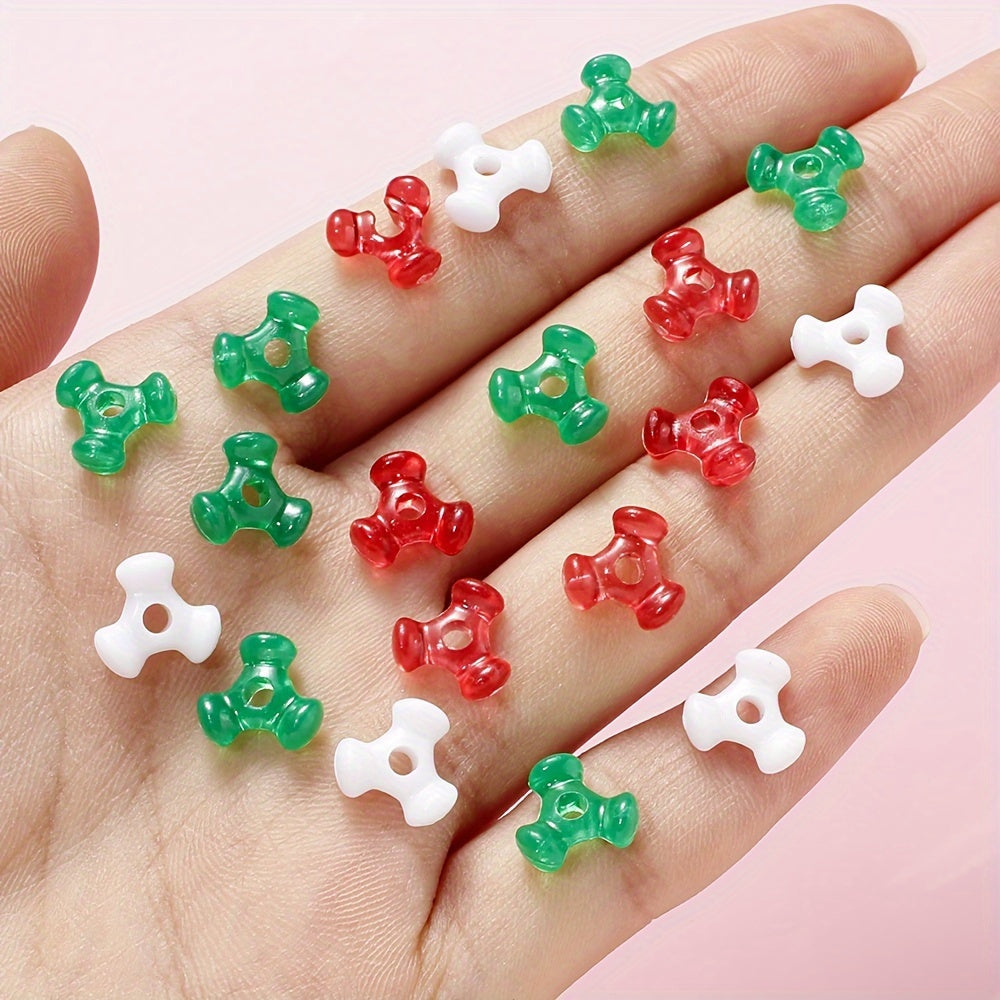 Christmas Acrylic Tri Beads