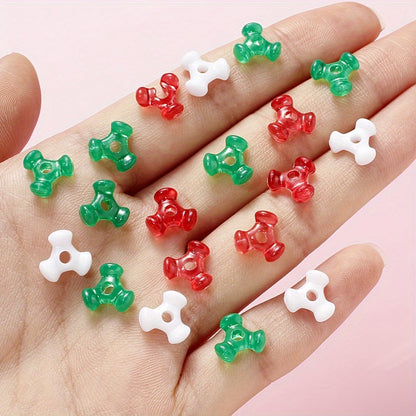 Christmas Acrylic Tri Beads