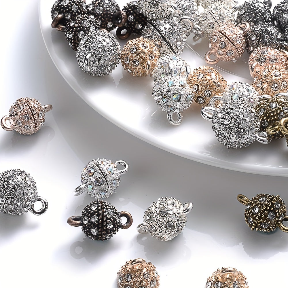 5 Pairs 14×8mm Rhinestone Magnetic Jewelry Clasps
