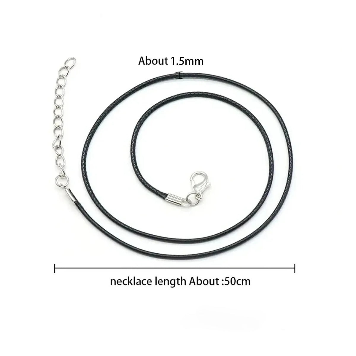 200-Piece Black Leather Jewelry Cord with Clasps