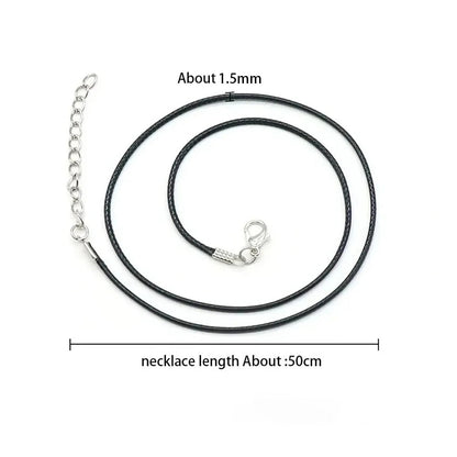 200-Piece Black Leather Jewelry Cord with Clasps