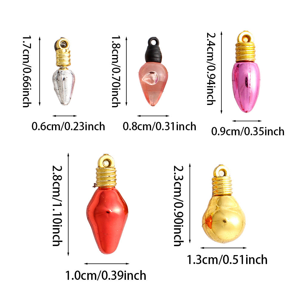 10PCS 6–28mm Light Bulb Shape Resin Pendant Set