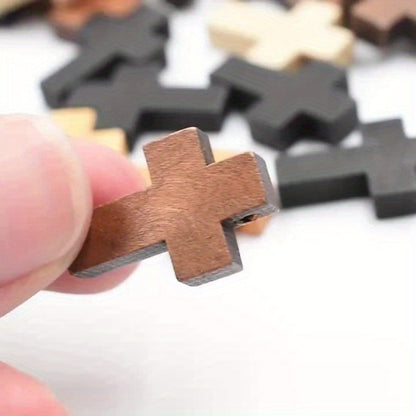 Natural Wood Cross Charms