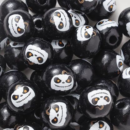 Halloween Bat Black Cat Wooden Spacer Beads