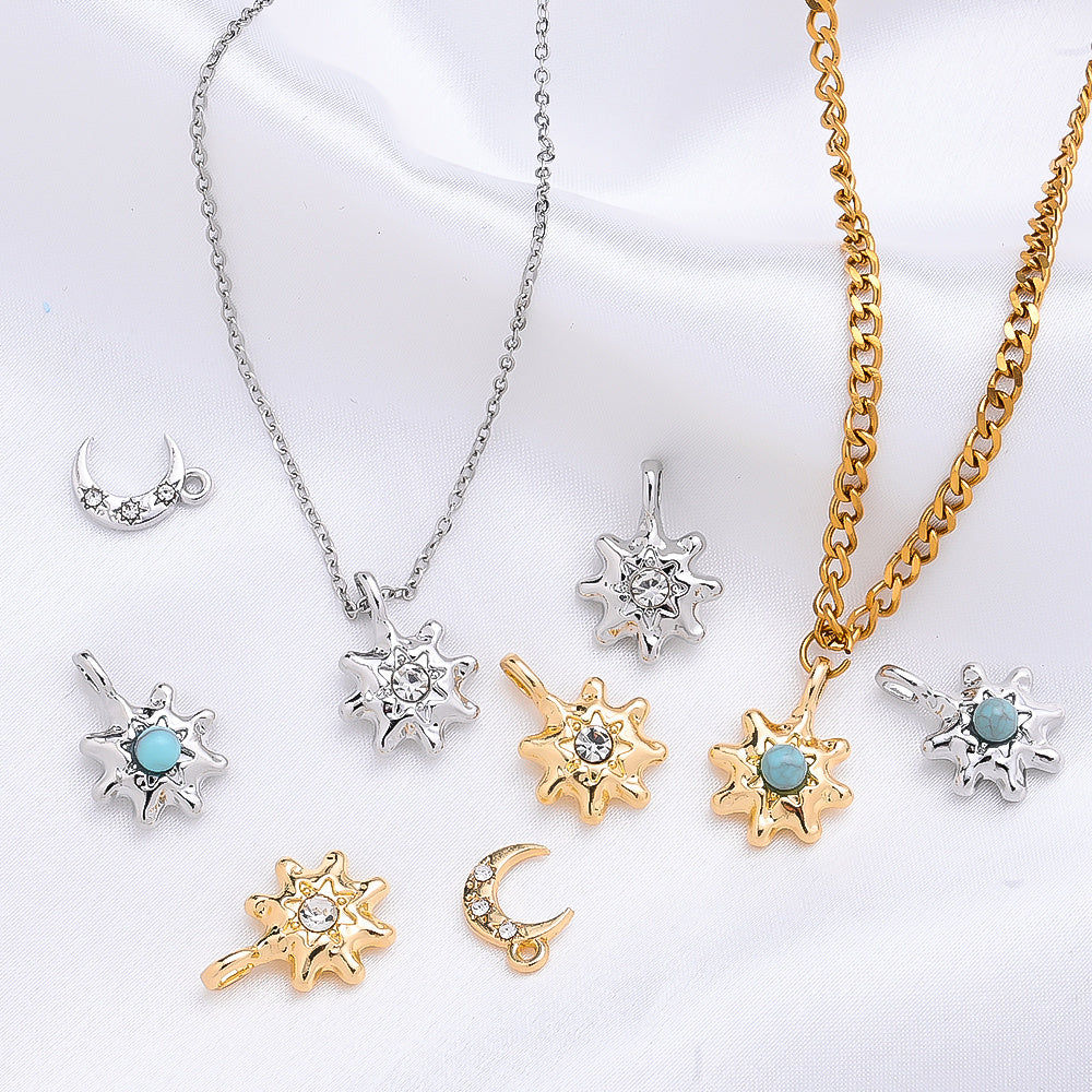 Sun and Moon Alloy Pendants