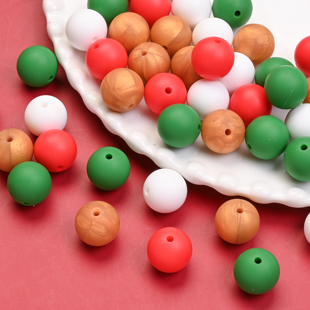 Christmas Silicone Round Beads