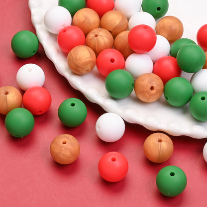 Christmas Silicone Round Beads