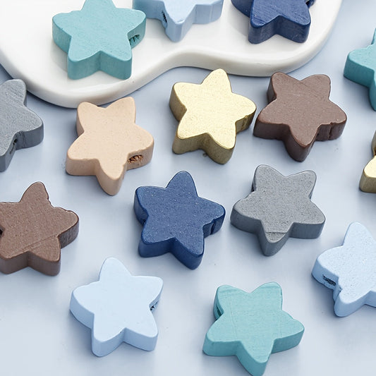 Pentagram Wooden Beads