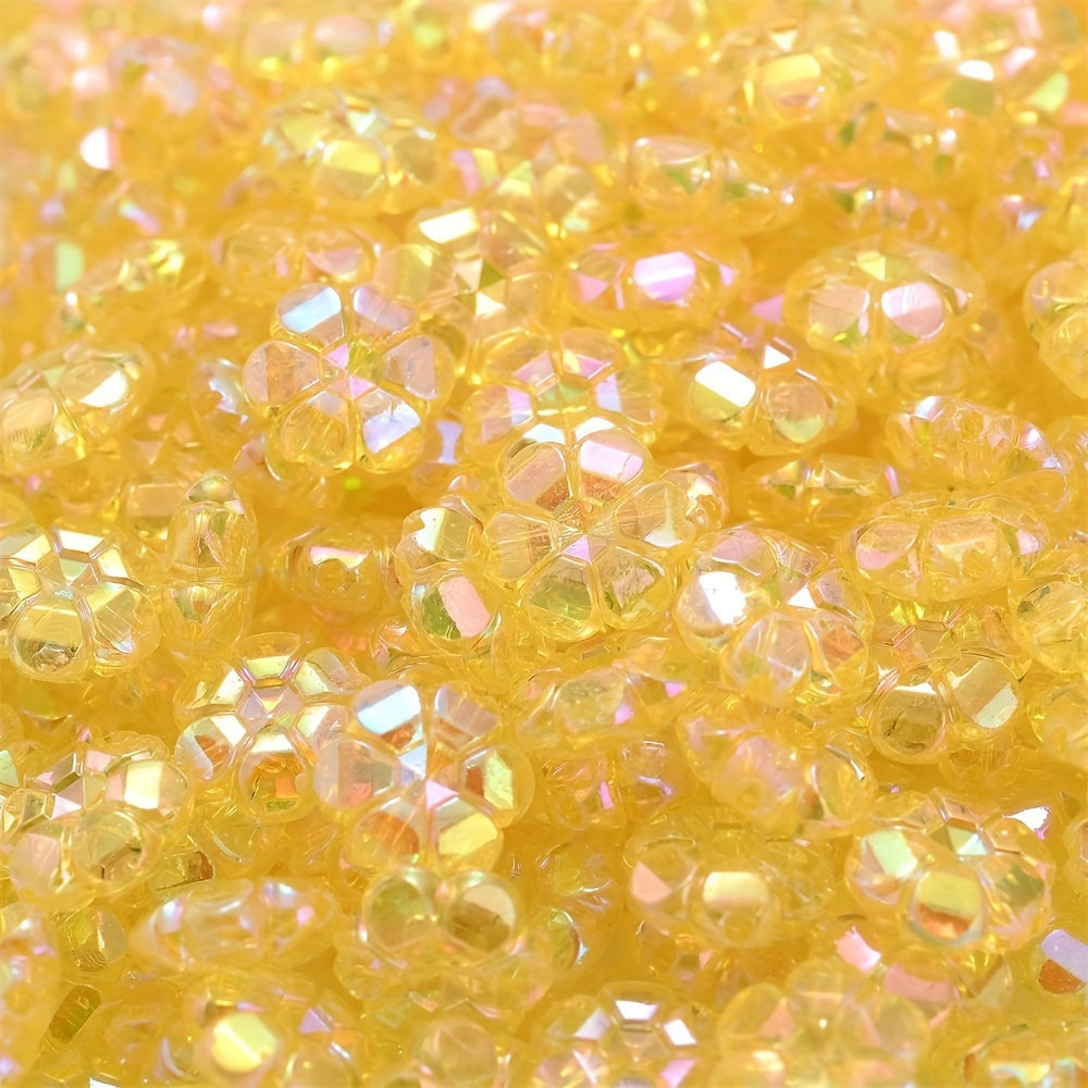 Multicolor AB Shiny Flower Acrylic Beads