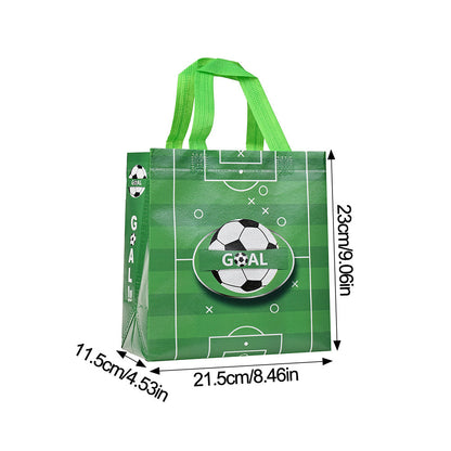 12-Piece Soccer Print Non-Woven Tote Bags