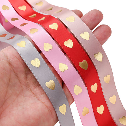 1 Roll 5 Yards Peach Heart Hot Stamping Ribbon