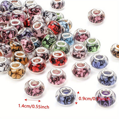Flower Pattern Resin Beads