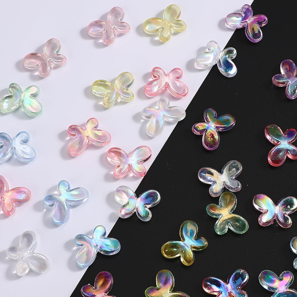 Clear Butterfly Acrylic Beads
