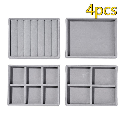 Elegant Velvet Jewelry Display Trays