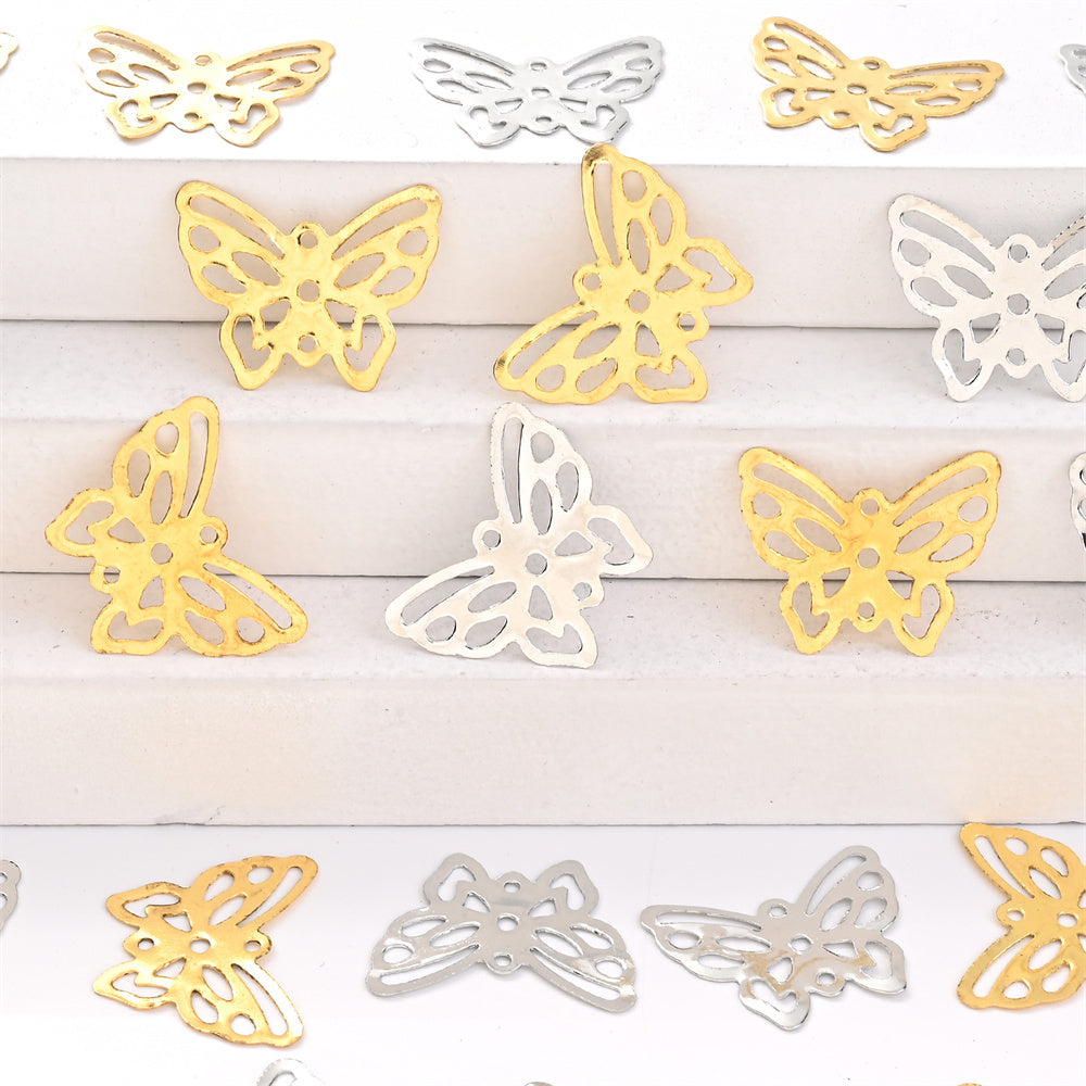 50/100PCS 16×21mm Iron Butterfly Jewelry Findings