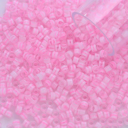 Clear Ink Core Glass Seed Beads