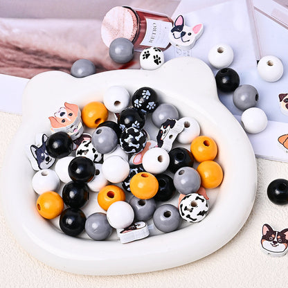 Marine-Themed Wooden Beads