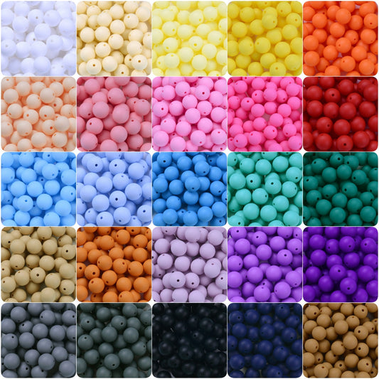 Colorful 15 mm Silicone Round Spacer Beads