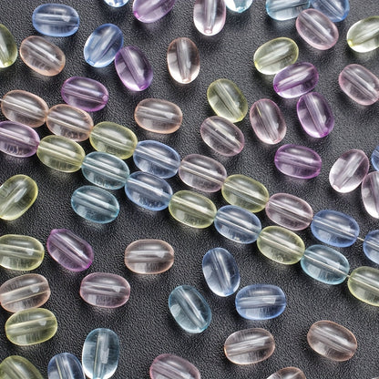 Light Clear Oval Acrylic Beads