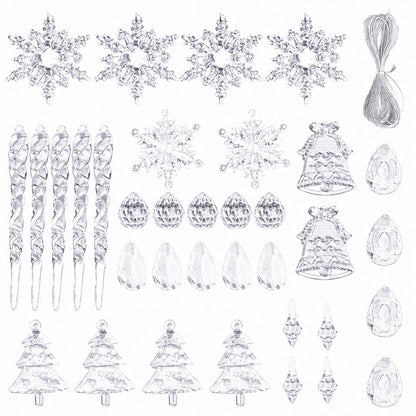 35-Piece Clear Acrylic Christmas Hanging Decorations