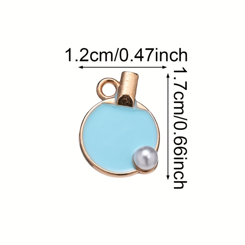 10PCS 12×17mm Colorful Table Tennis Acrylic Pendant Set