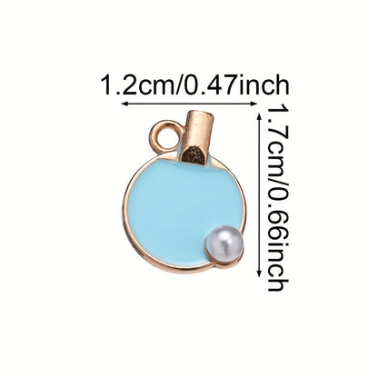 10PCS 12×17mm Colorful Table Tennis Acrylic Pendant Set