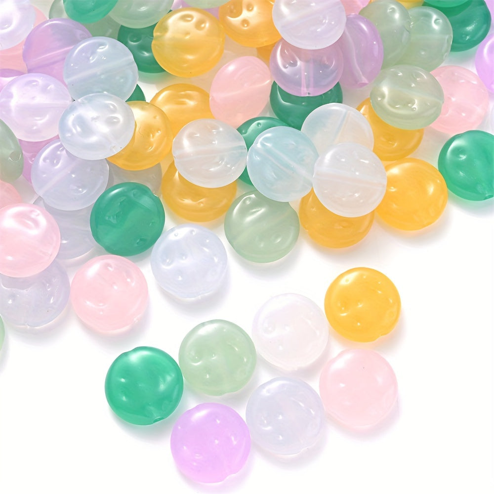 Flat Round Glowing Acrylic Beads