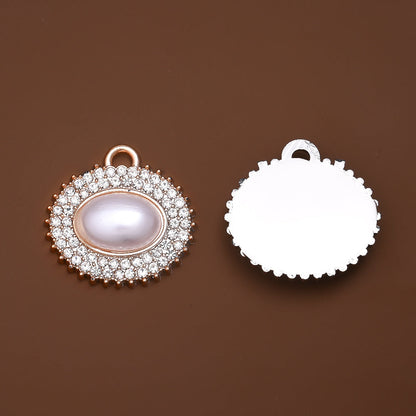 Rose Golden Pearl Rhinestone Pendants